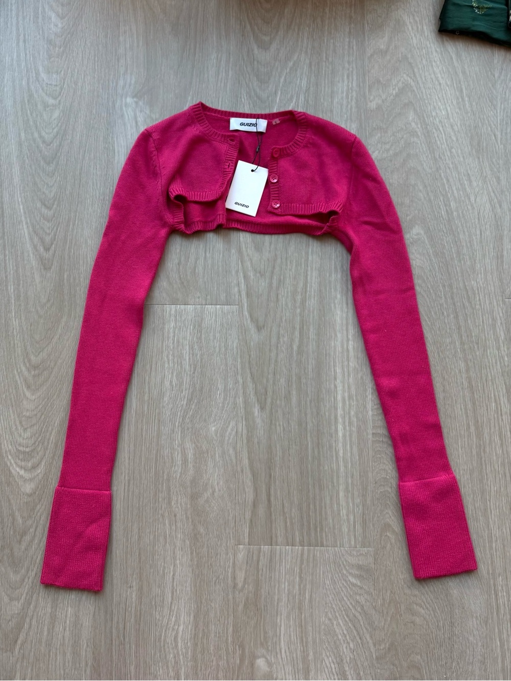 GUIZIO Pink Micro Cardigan - Picture 4 of 5